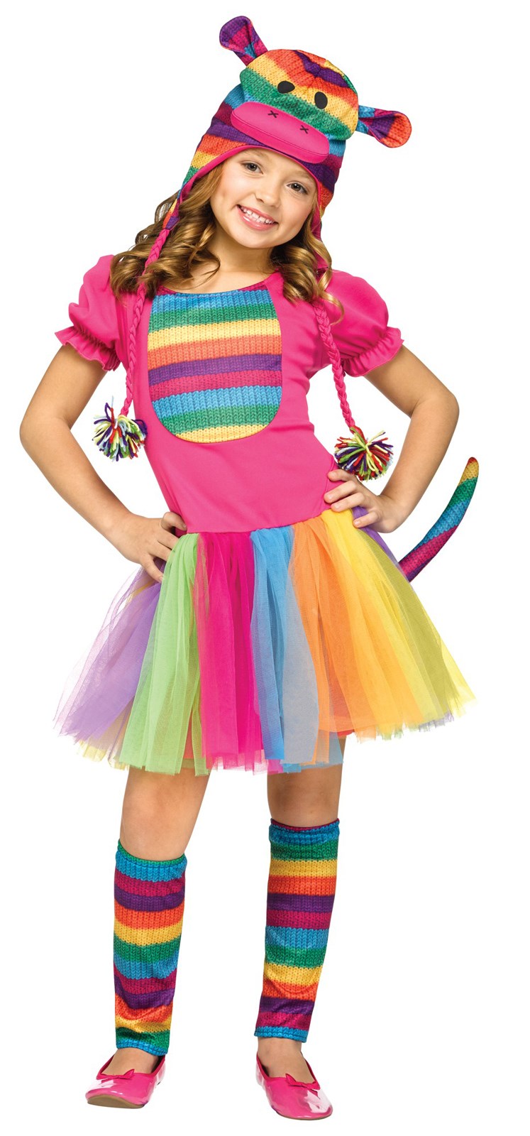 Rainbow Sock Monkey Costume For Kids