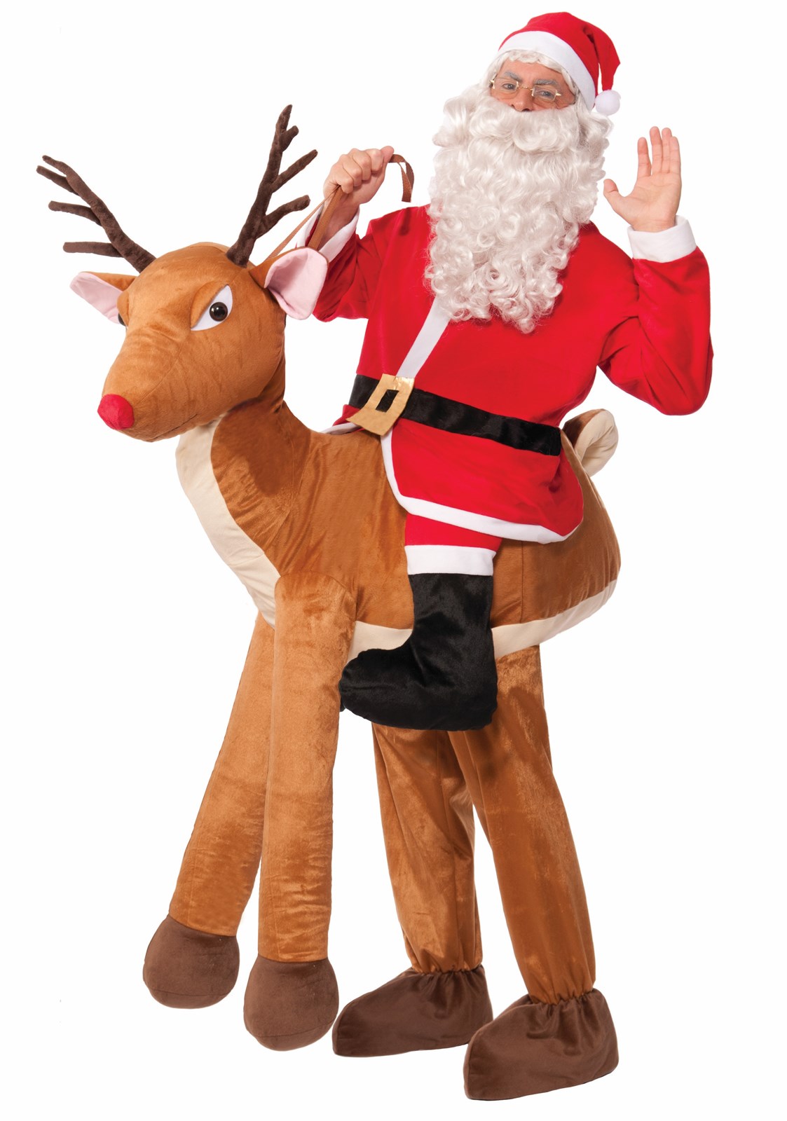 Santa on a Reindeer Costume for Adults