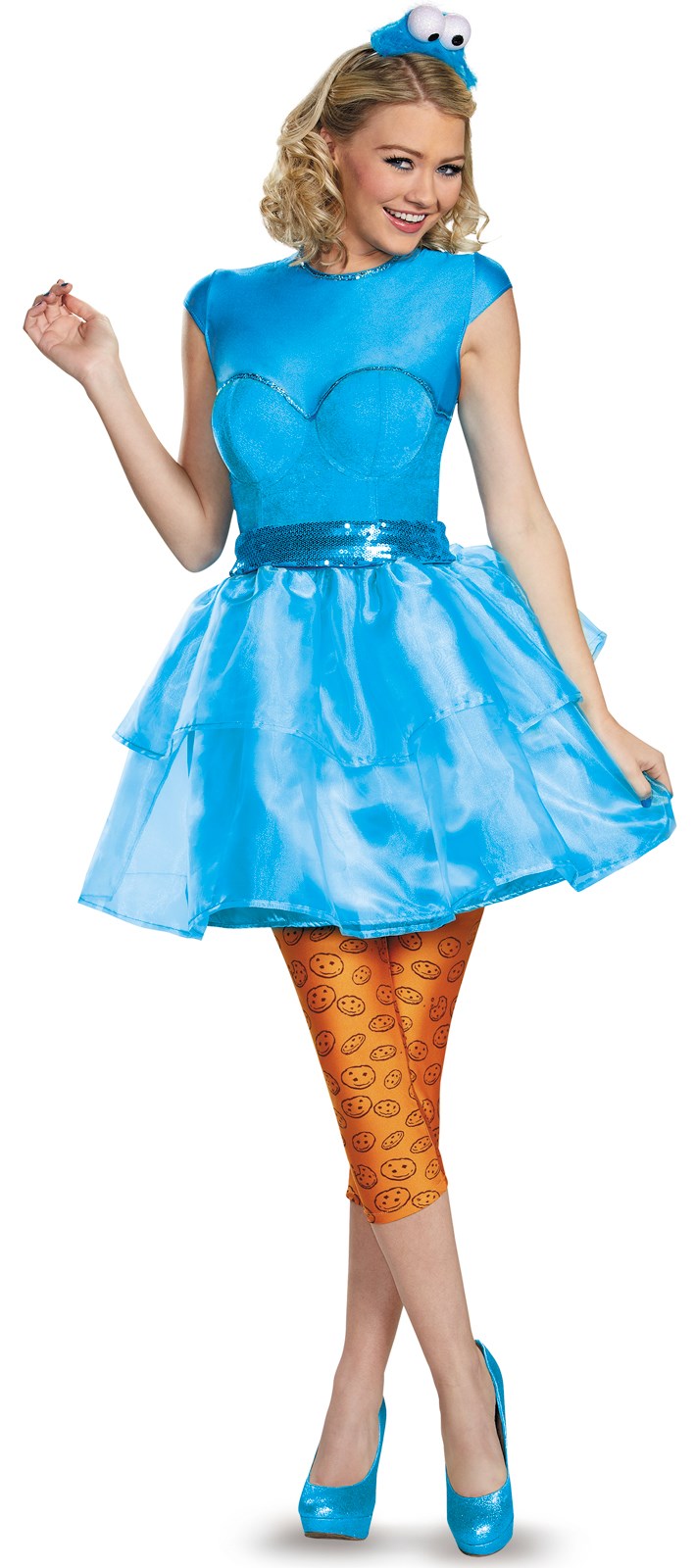 Sesame Street Womens Cookie Monster Sweetheart Dress