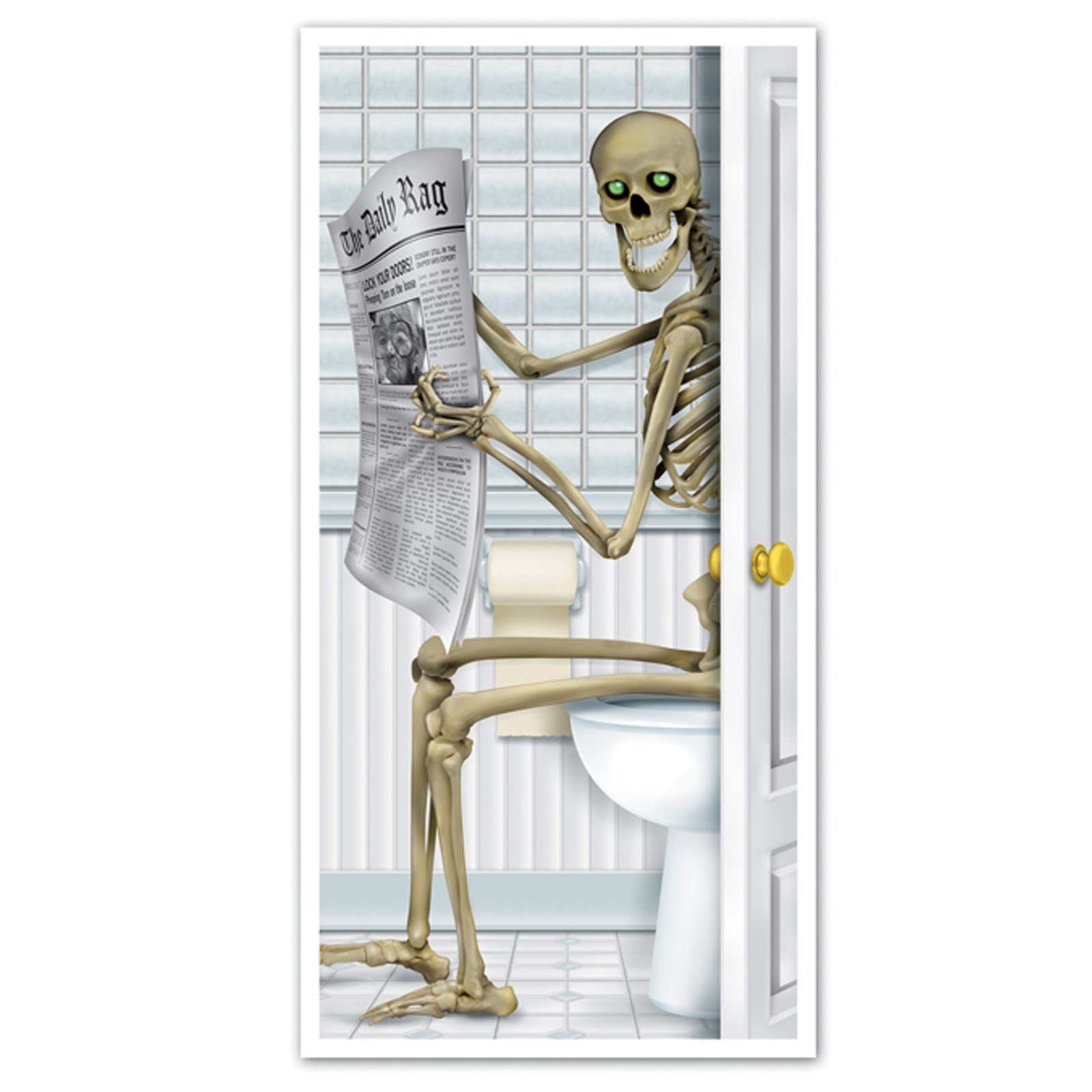 Skeleton Restroom Door Cover