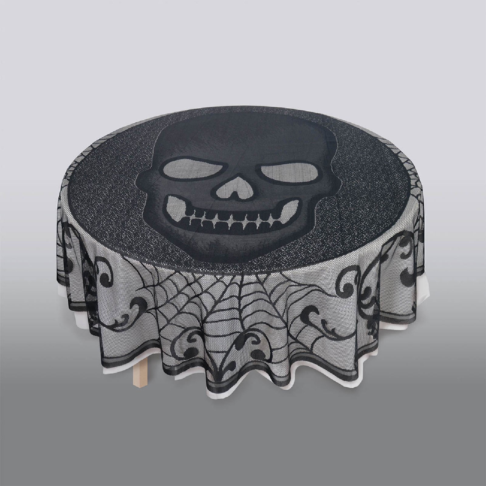 Skull Lace Round Fabric Tablecover