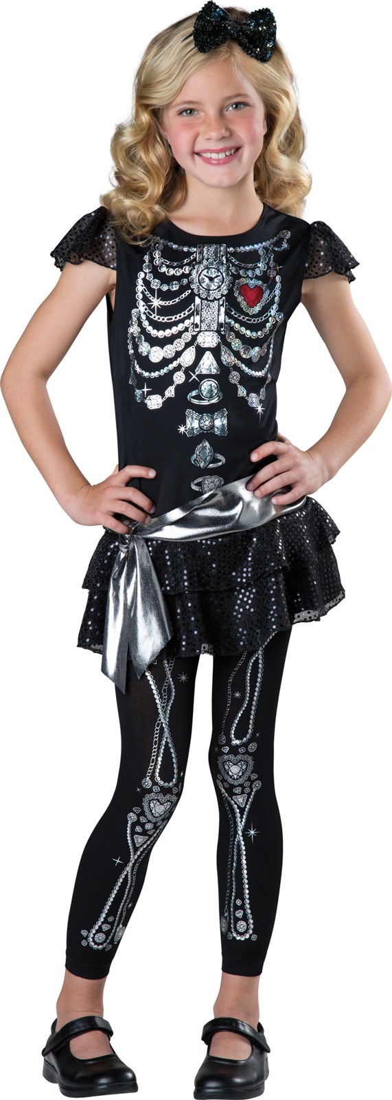 Sparkly Skeleton Costume For Kids