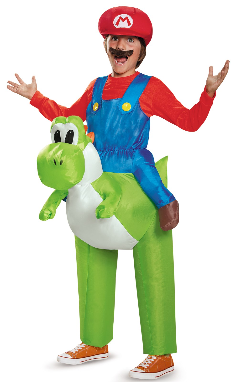 Super Mario Bros: Kids Mario Riding Yoshi Inflatable Costume