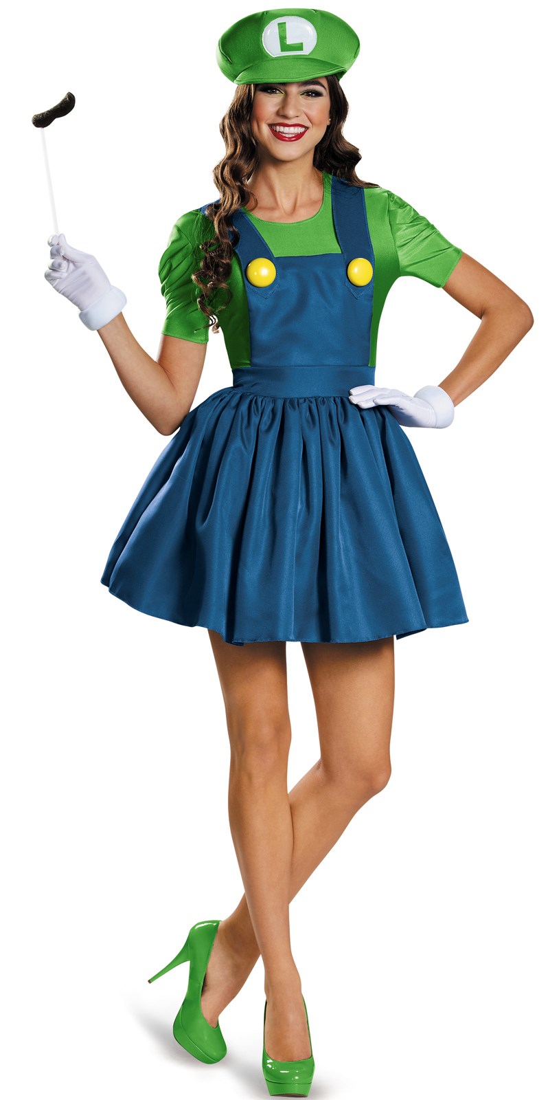Super Mario: Luigi w/Skirt Costume For Women
