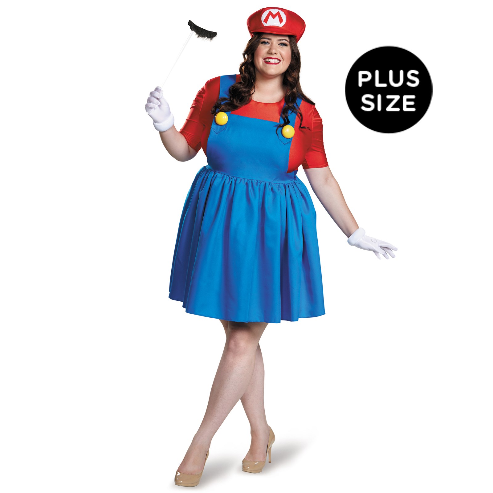 Super Mario: Plus Size Mario Costume w/Skirt For Women