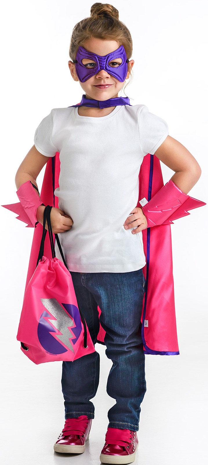 Superhero Drawstring Backpack Dress Up Set For Girls