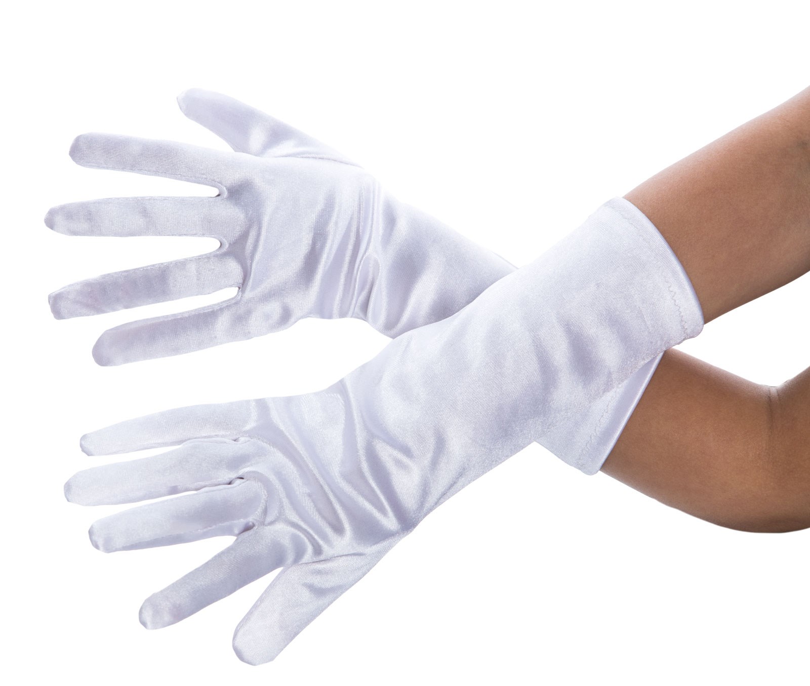 White Long Satin Child Gloves