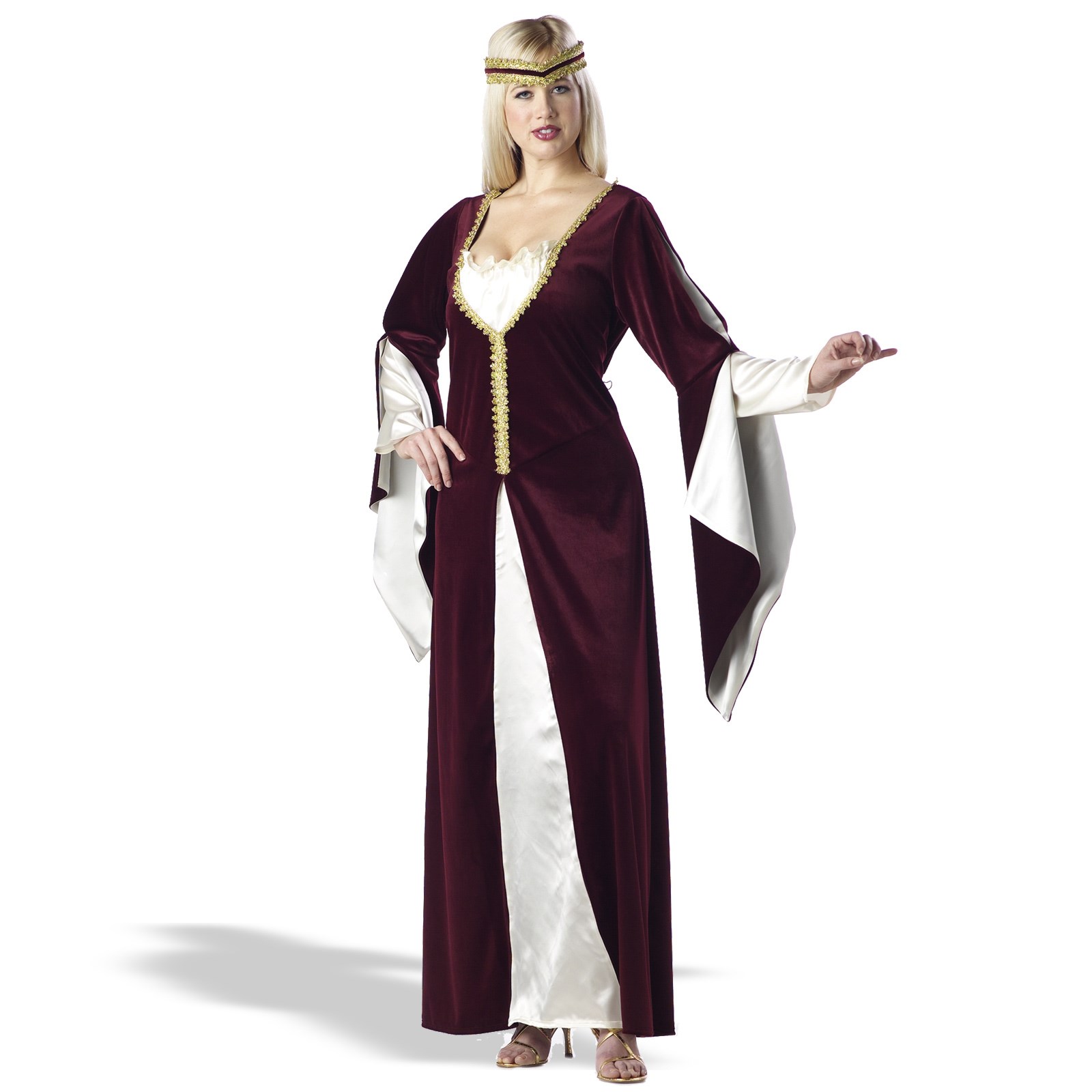 Plus Size Renaissance Costumes: Regal Princess Burgundy Plus Size Costumes