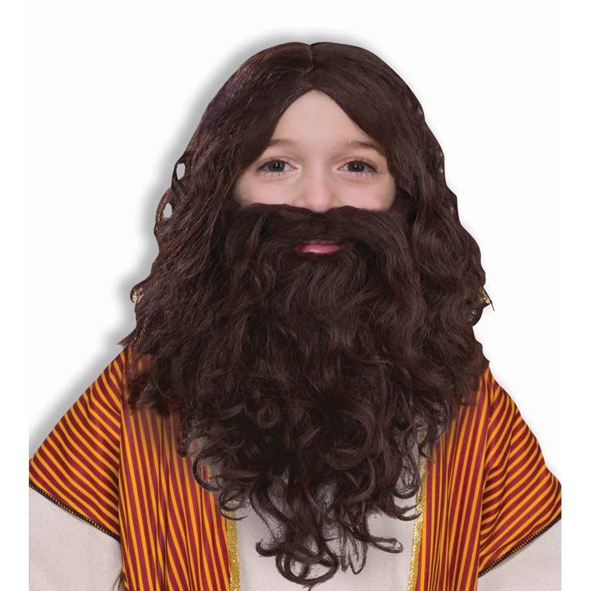 Halloween Costumes Biblical Wig and Beard Set Child