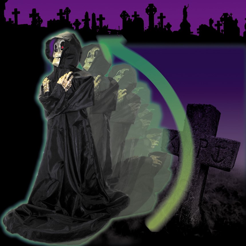 Halloween Costumes Rising from the Grave Grim Reaper Animated Prop