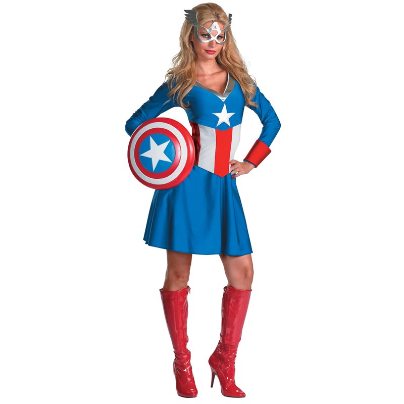 Captain America Female Classic Adult Costume for the 2015 Costume season. 