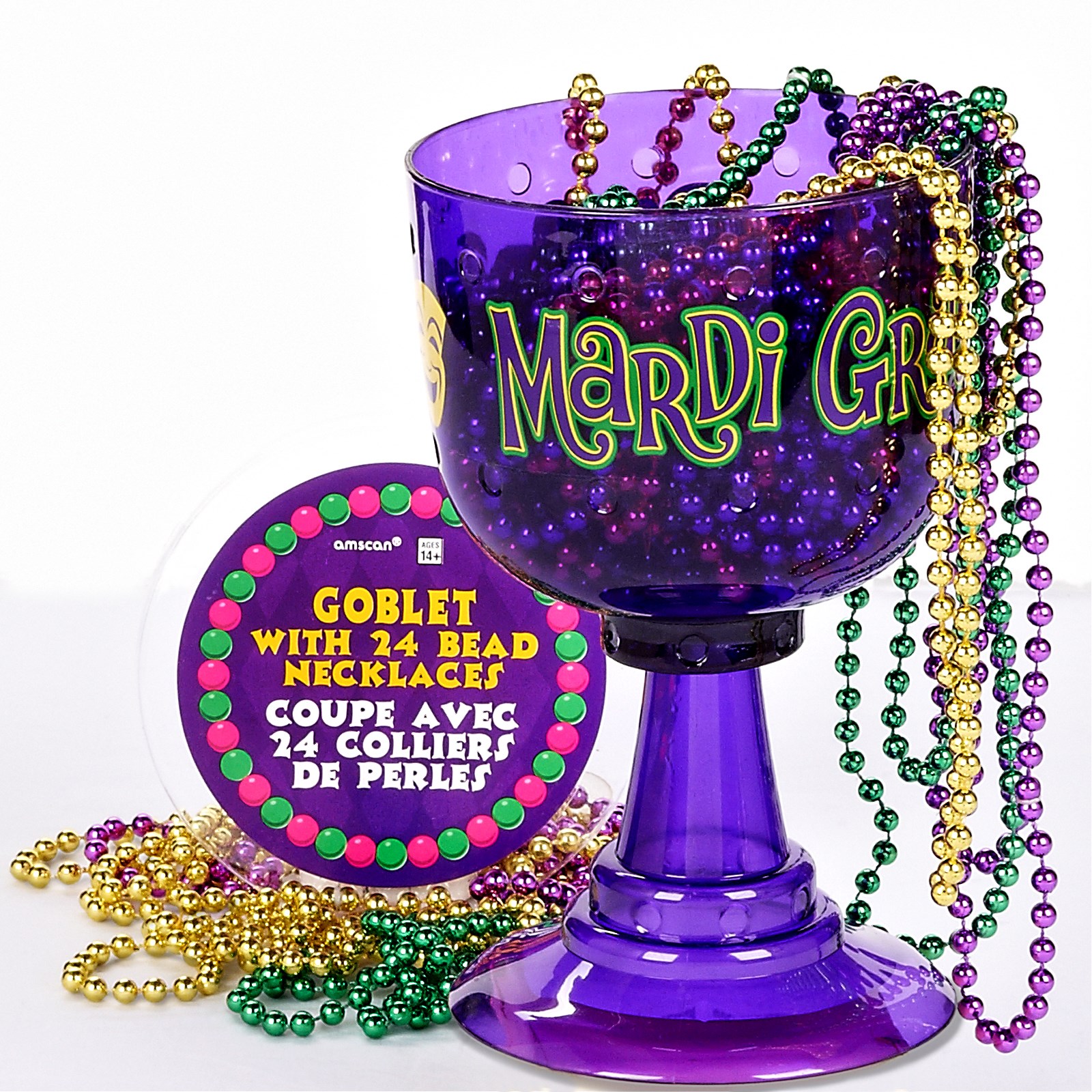 Mardi Gras Cup with Bead Necklaces   Costumes, 72576 