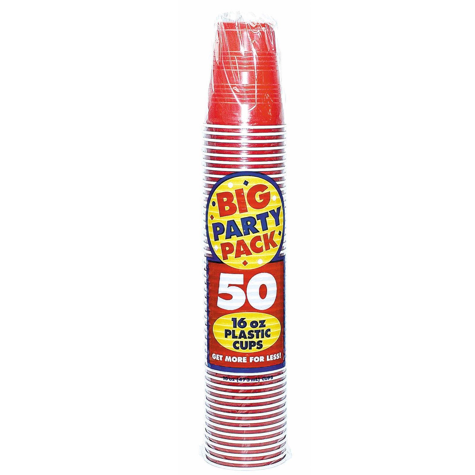 Apple Red Big Party Pack 16 oz. Plastic Cups (50 count)