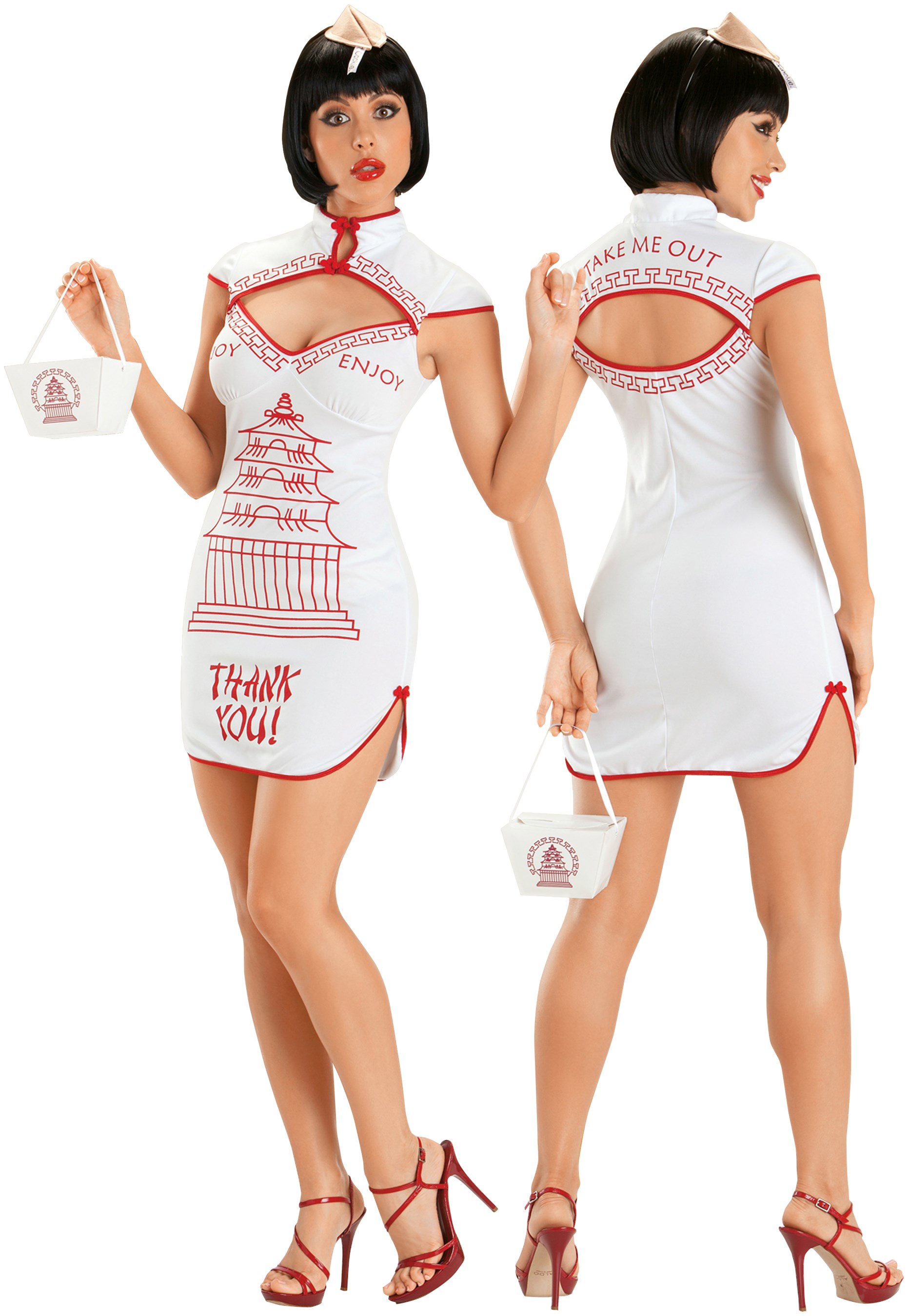 Chinese Takeout Adult Plus Costume - 1X/2X (16-18)