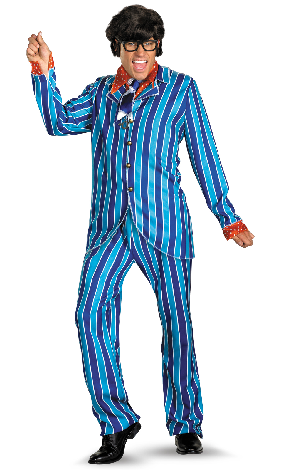 Austin Powers Carnaby Street Blue Suit Deluxe Adult Plus Costume