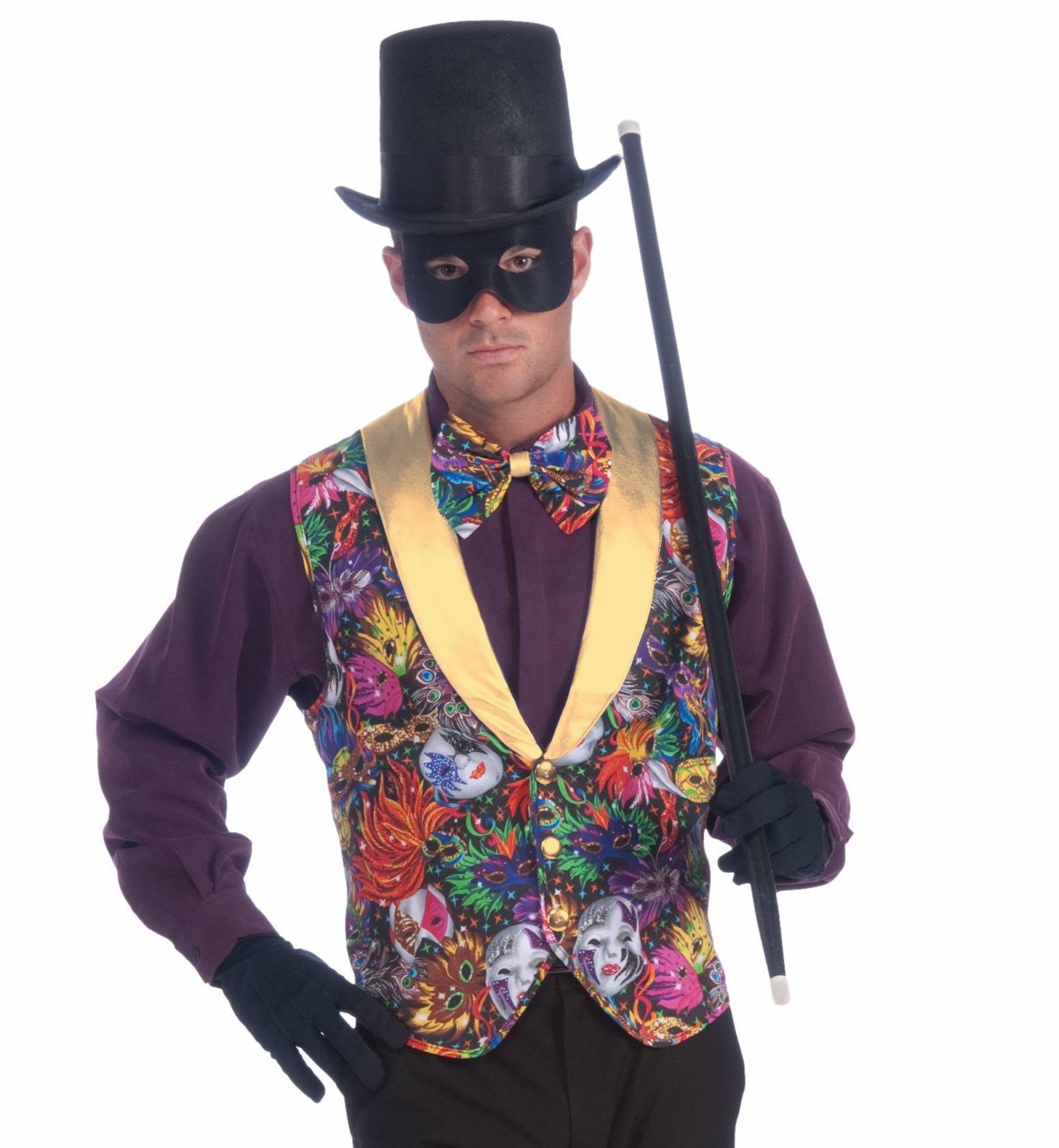 Mardi Gras Vest and Bow Tie Accessory Kit (Adult) .