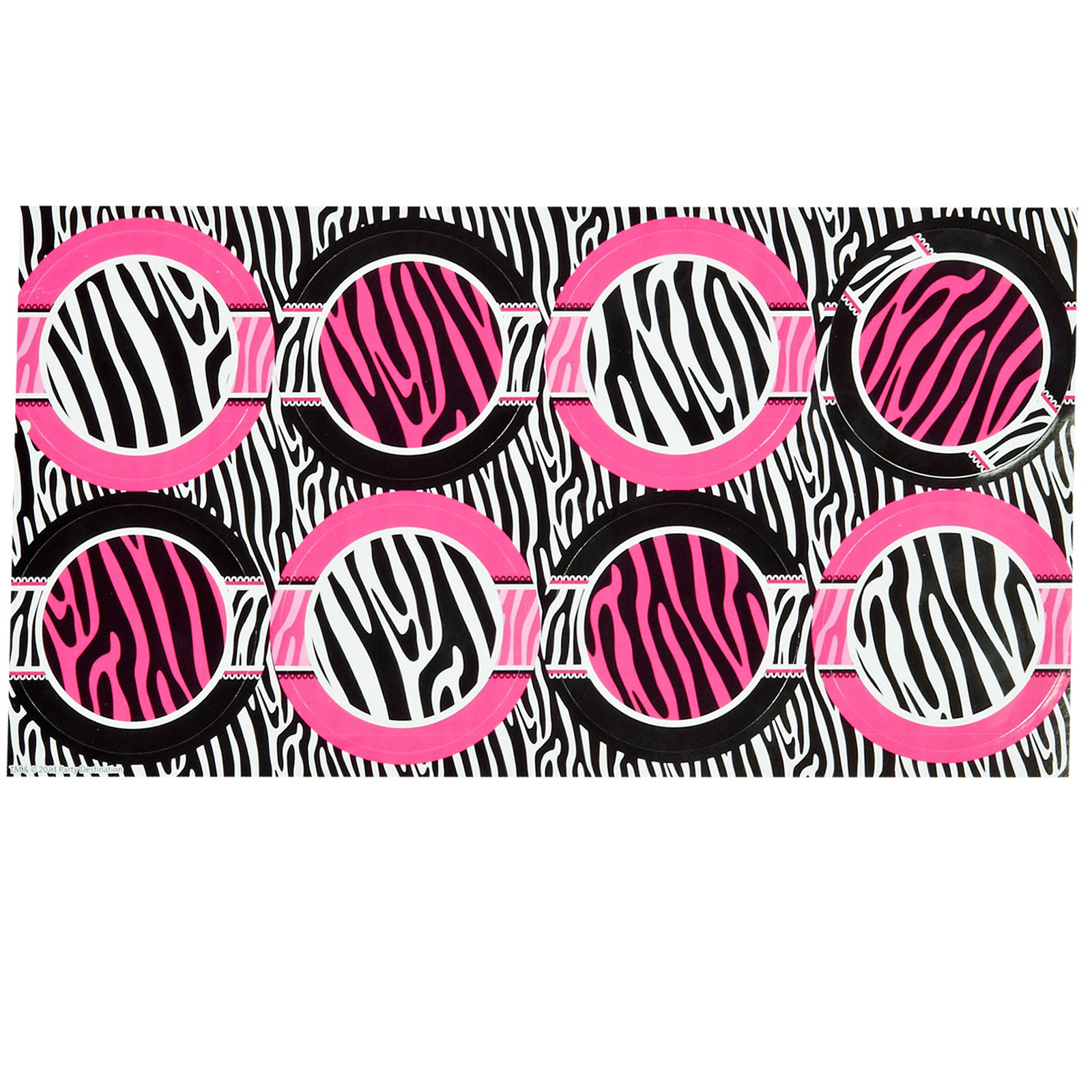 Diva Zebra Print Large Lollipop Sticker Sheet